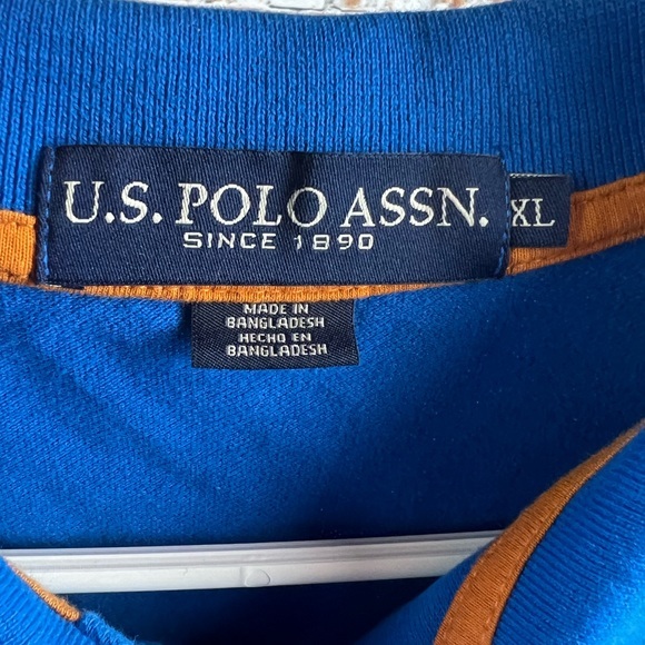 US POLO ASSN Men's XL Rare Double Jockey Big Pony Blue/Orange Logo - Picture 2 of 6